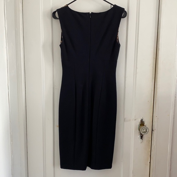 Caché Black with leopard accent sheath dress - Picture 2 of 8